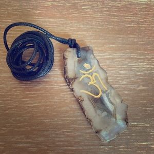 Brand new OM necklace on agate